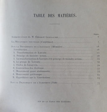 Henri Poincaré , La Mécanique Nouvelle , Conférence, Mémoire et Note sur la Théorie de la Relativité , Introduction de M. Edouard Guillaume , ...