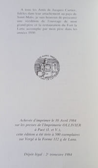 Jacques Cartier , Documents , F. Joün des Longrais 1984 , Canada Français , Québec , Acadie , Amérique du Nord , Histoire