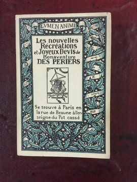 Les Nouvelles récréations et joyeux devis de Bonaventure des Periers. DES PERIERS BONAVENTURE