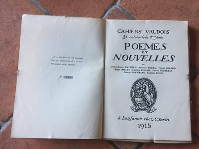 Cahiers Vaudois. Poèmes et nouvelles