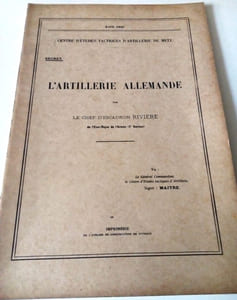 L'artillerie Allemande -  2e Bureau