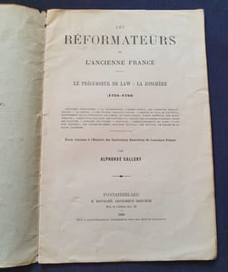 Les réformateurs de l'ancienne France - Le précurseur de Law : La Jonchère ( 1718-1720)