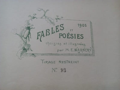Fables et poésies choisies et illustrées par M.E. Warnery