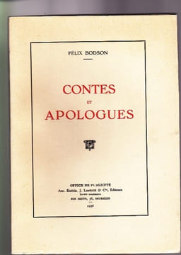 Contes et Apologues. BODSON Felix
