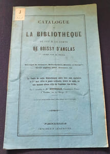 Catalogue de la bibliothèque de feu M. le comte Boissy d'Anglas , ancien pair de France - 1854