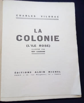 La colonie ( L'ile rose ). Charles Vildrac