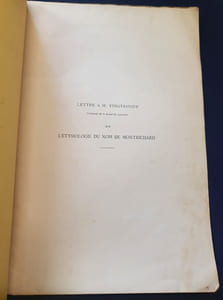 Lettre à M. Vingtrinier sur l'origine des noms de Montrichard et de Montrézor