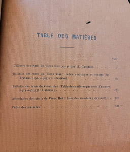 Bulletin des amis du Vieux Hué  - N.4 - 1925 - Index - Table des matières et liste des membres de 1914 à 1923