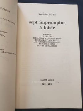 Sept impromptus à loisir . René de Obaldia