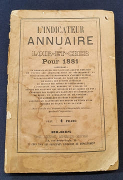 L'indicateur annuaire de Loir-et-Cher pour 1881. undefined