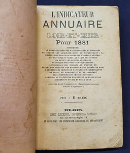 L'indicateur annuaire de Loir-et-Cher pour 1881