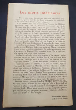 Les morts intérieures. Martine Cadieu