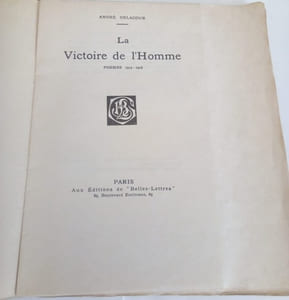 La victoire de l'homme - Poèmes 1914/1918 - un des 3 exemplaires sur Japon
