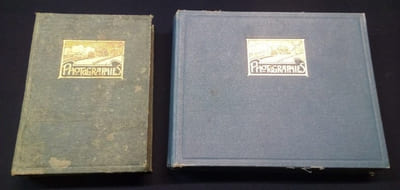 2 Albums de  Photographies de l'apprentissage à l'école d'artillerie de Fontainebleau et du 47e Rgt d'Artillerie de Campagne au front d'Aout 1915 à Avril 1916 .