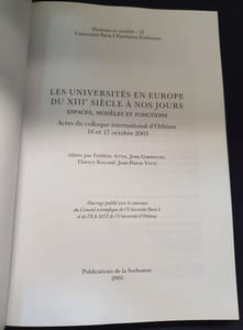 Les universités en Europe du XIIIe siècle à nos jours - Espaces , modèles et fonctions 