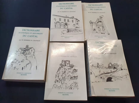 Dictionnaire statistique ou histoire , description et statistique du département du Cantal - 5 tomes en 5 volumes - complet. Deribier du Chatelet