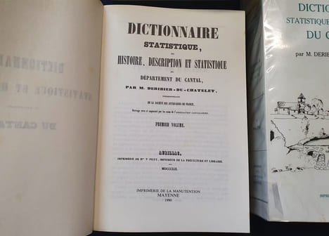 Dictionnaire statistique ou histoire , description et statistique du département du Cantal - 5 tomes en 5 volumes - complet. Deribier du Chatelet