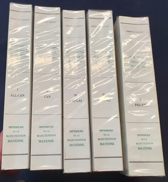 Dictionnaire statistique ou histoire , description et statistique du département du Cantal - 5 tomes en 5 volumes - complet. Deribier du Chatelet