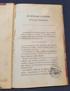 Le suffrage universel et la loi électorale
