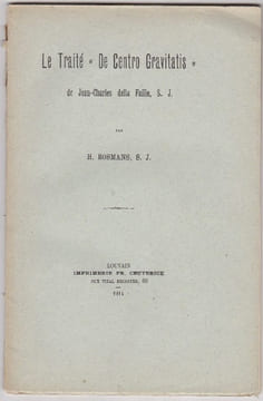 Le traité De Centro Gravitatis De Jean Charles Della Faille. BOSMANS H