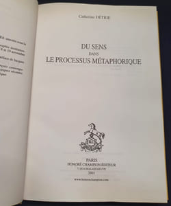 Du sens dans le processus méthaphorique