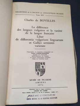 La différence des langues vulgaires et la variété de la langue Française . Charles de Bovelles