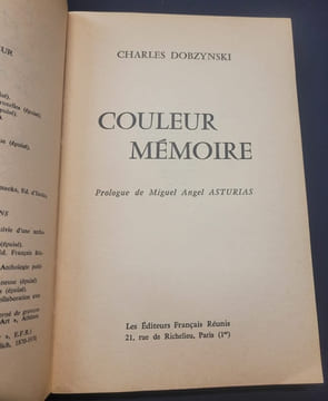 Couleur mémoire. Charles Dobzynski