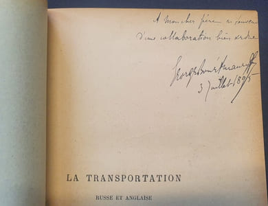 La transportation Russe et Anglaise avec une étude historique sur la transportation 