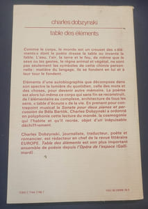 table des éléments 