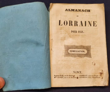 Almanach de Lorraine pour 1851