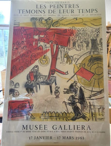  Affiche  lithographiée Mourlot - Marc Chagall - Les peintres témoins de leur temps - Musée Galliera  1963