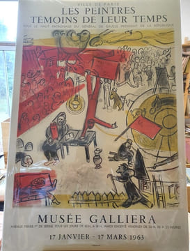 Affiche lithographiée Mourlot - Marc Chagall - Les peintres témoins de leur temps - Musée Galliera 1963. undefined