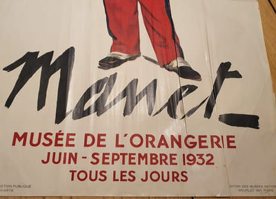  Affiche  lithographiée Mourlot - Manet - Musée de l'Orangerie - Juin - Septembre 1932
