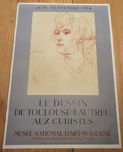  Affiche  lithographiée Mourlot - Le Dessin de Toulouse Lautrec aux Cubistes - Musée National d'Art Moderne - 1954