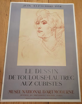  Affiche  lithographiée Mourlot - Le Dessin de Toulouse Lautrec aux Cubistes - Musée National d'Art Moderne - 1954. undefined