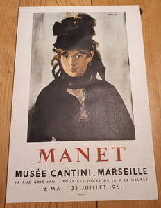  Affiche  lithographiée Mourlot - Manet - Musée Cantini - Marseille 1961