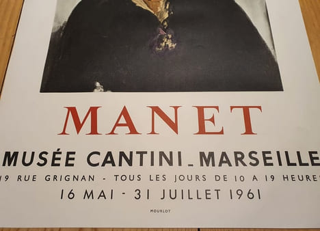 Affiche lithographiée Mourlot - Manet - Musée Cantini - Marseille 1961. undefined