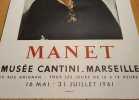  Affiche  lithographiée Mourlot - Manet - Musée Cantini - Marseille 1961. 