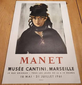  Affiche  lithographiée Mourlot - Manet - Musée Cantini - Marseille 1961