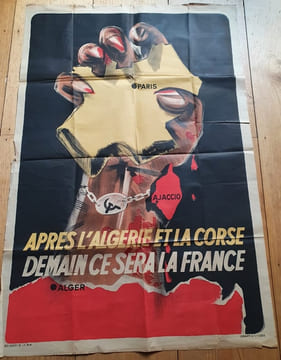 Affiche de propagande Allemande - Janvier 1944 - Aprés l'Algérie et la Corse demain ce sera la France . undefined