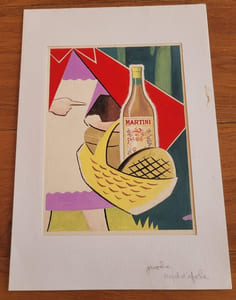 Gouache pour projet d'Affiche Martini