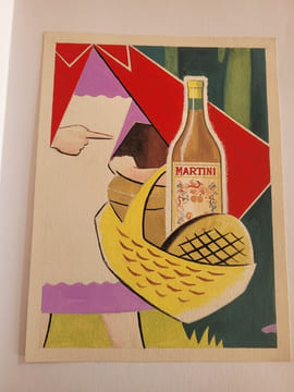 Gouache pour projet d'Affiche Martini. Anonyme
