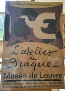  Affiche  lithographiée Mourlot - L'atelier de Georges Braque - Musée du Louvre 1961/1962