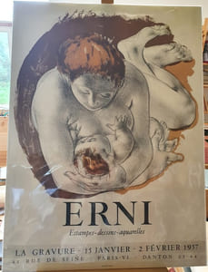 Affiche  lithographiée Mourlot - Hans Erni - Galerie La Gravure 1957