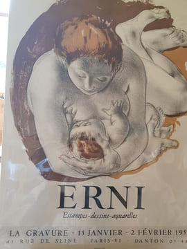 Affiche lithographiée Mourlot - Hans Erni - Galerie La Gravure 1957. undefined