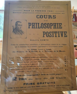 Affiche Cours de Philosophie Positive Auguste Comte 