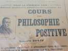 Affiche Cours de Philosophie Positive Auguste Comte . 