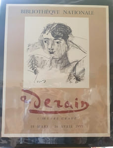 Affiche lithographique André Derain - L'oeuvre gravé - Bibliothèque nationale - 1955