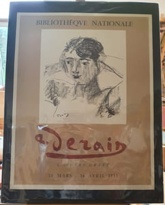 Affiche lithographique André Derain - L'oeuvre gravé - Bibliothèque nationale - 1955
