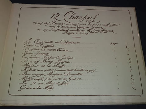 12 chansons tirées des recueils anciens par les soins d'un amateur avec les principaux couplets de l'époque et des illustrations nouvelles de Mr Guy ...